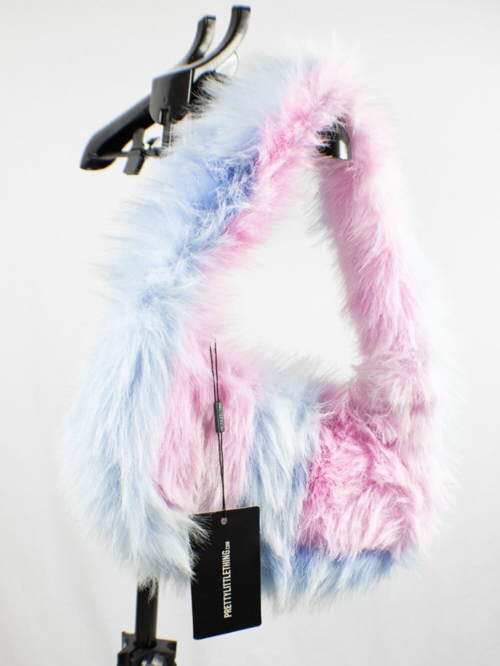 NWT PrettyLittleThing Pastel Pink & Blue Faux Fur Shoulder Bag